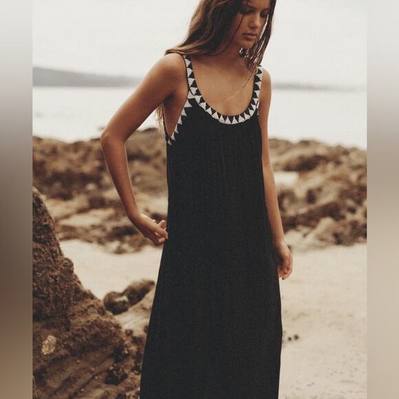 Zara Dresses & Skirts - ZARA BEADED MIDI DRESS